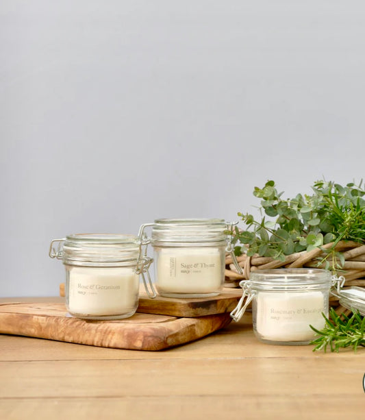 Navy farm- Garden inspired candless rose & géranium (bougie)